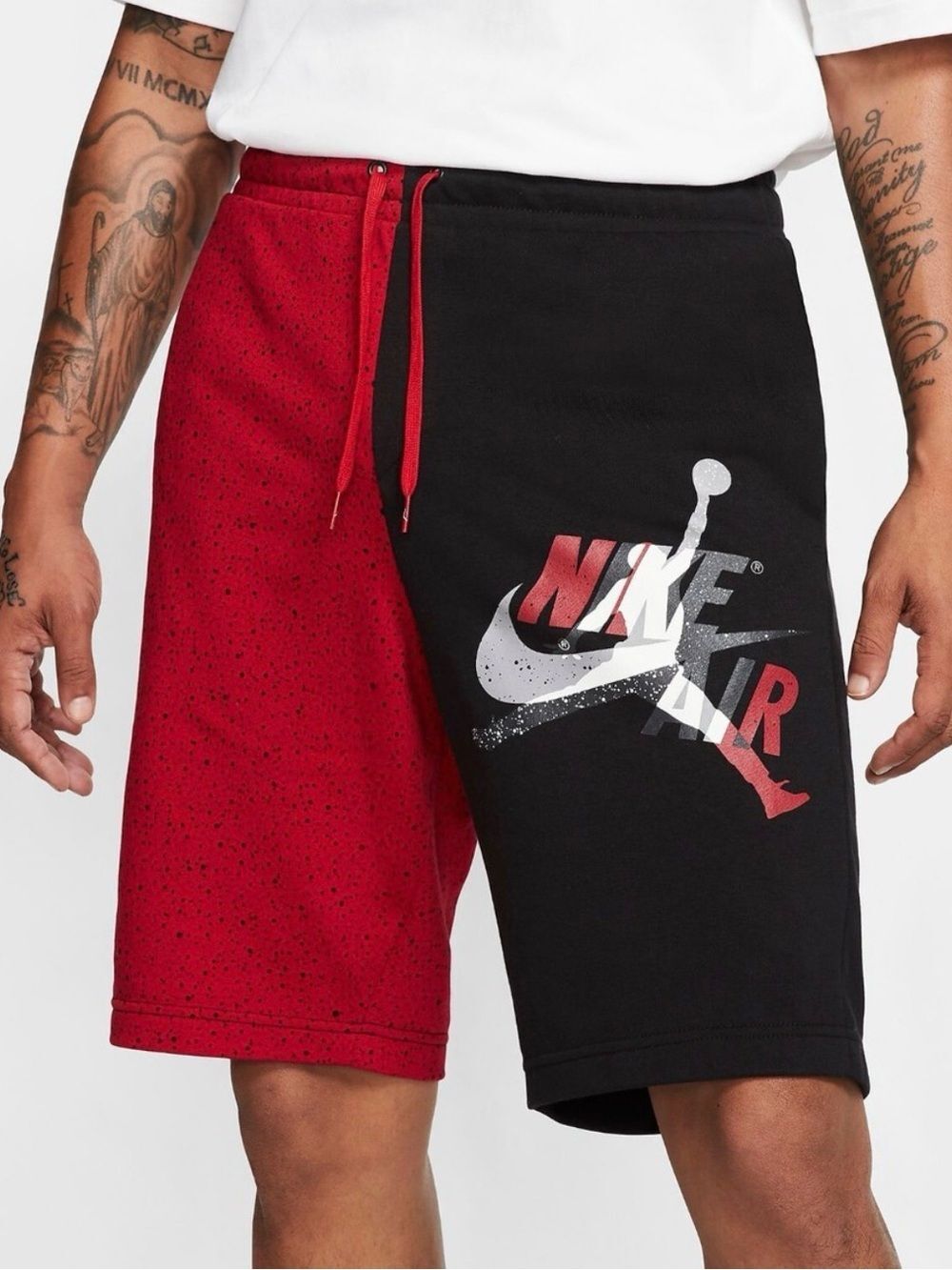 Nike Jordan Jumpman Classics Fleece Shorts in Black/Gym Red size XL